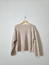 Vintage Textured Cardigan Sweater (M)