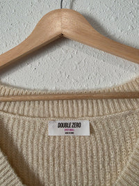Cream Ribbed Knit Sweater (S)