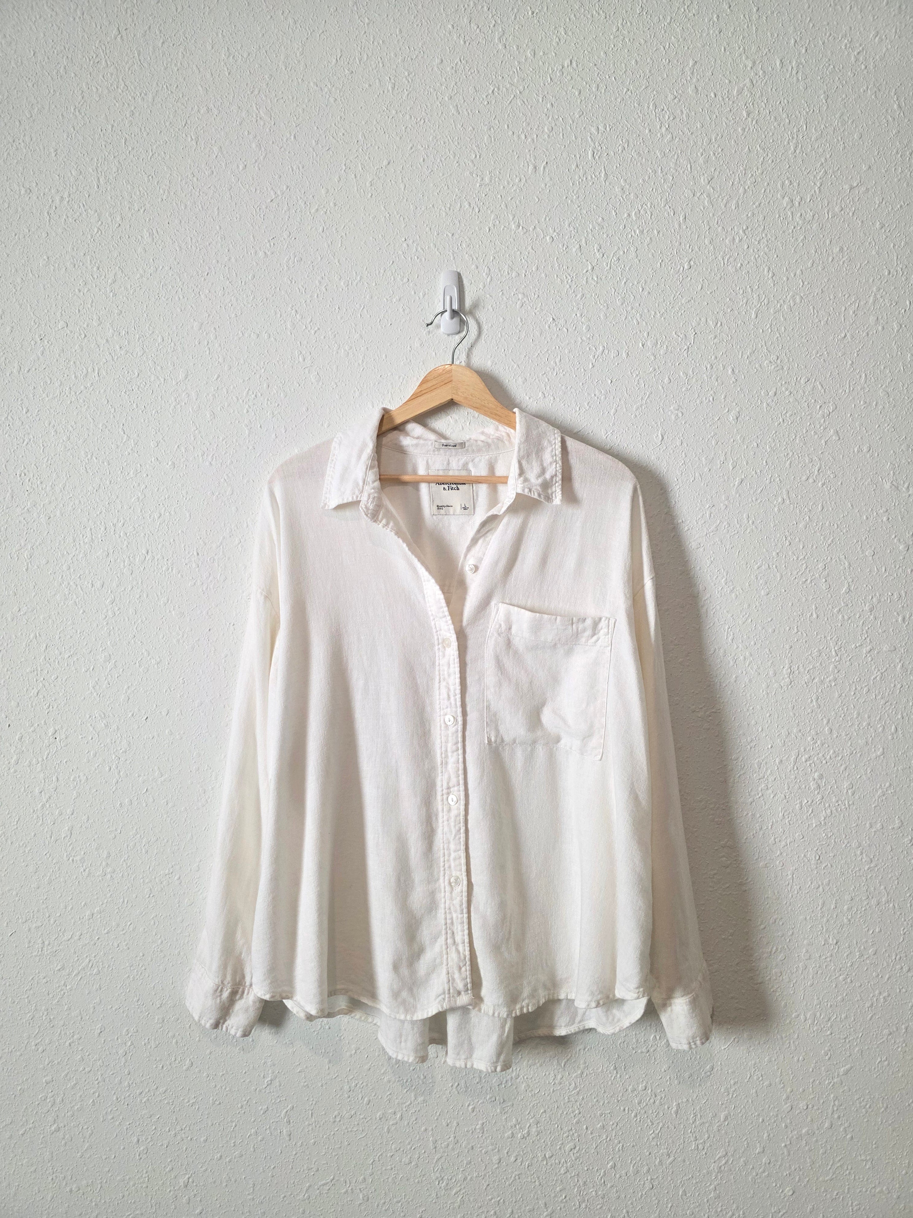 Abercrombie Linen Blend Button Up (L)