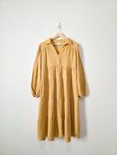 Umgee Mustard Gauze Midi Dress (M)