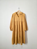 Umgee Mustard Gauze Midi Dress (M)