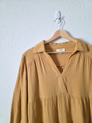 Umgee Mustard Gauze Midi Dress (M)