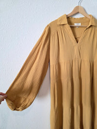Umgee Mustard Gauze Midi Dress (M)
