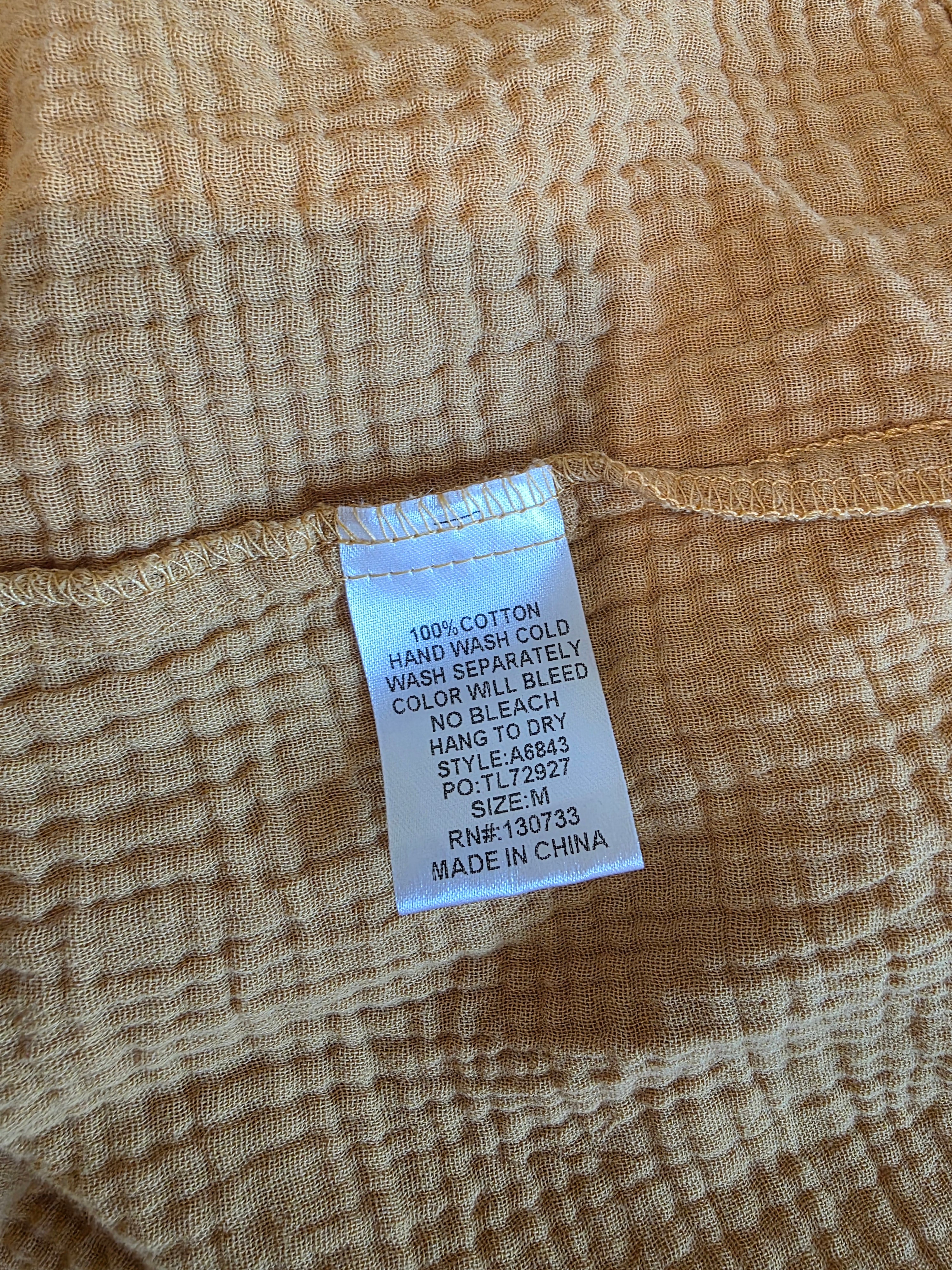 Umgee Mustard Gauze Midi Dress (M)