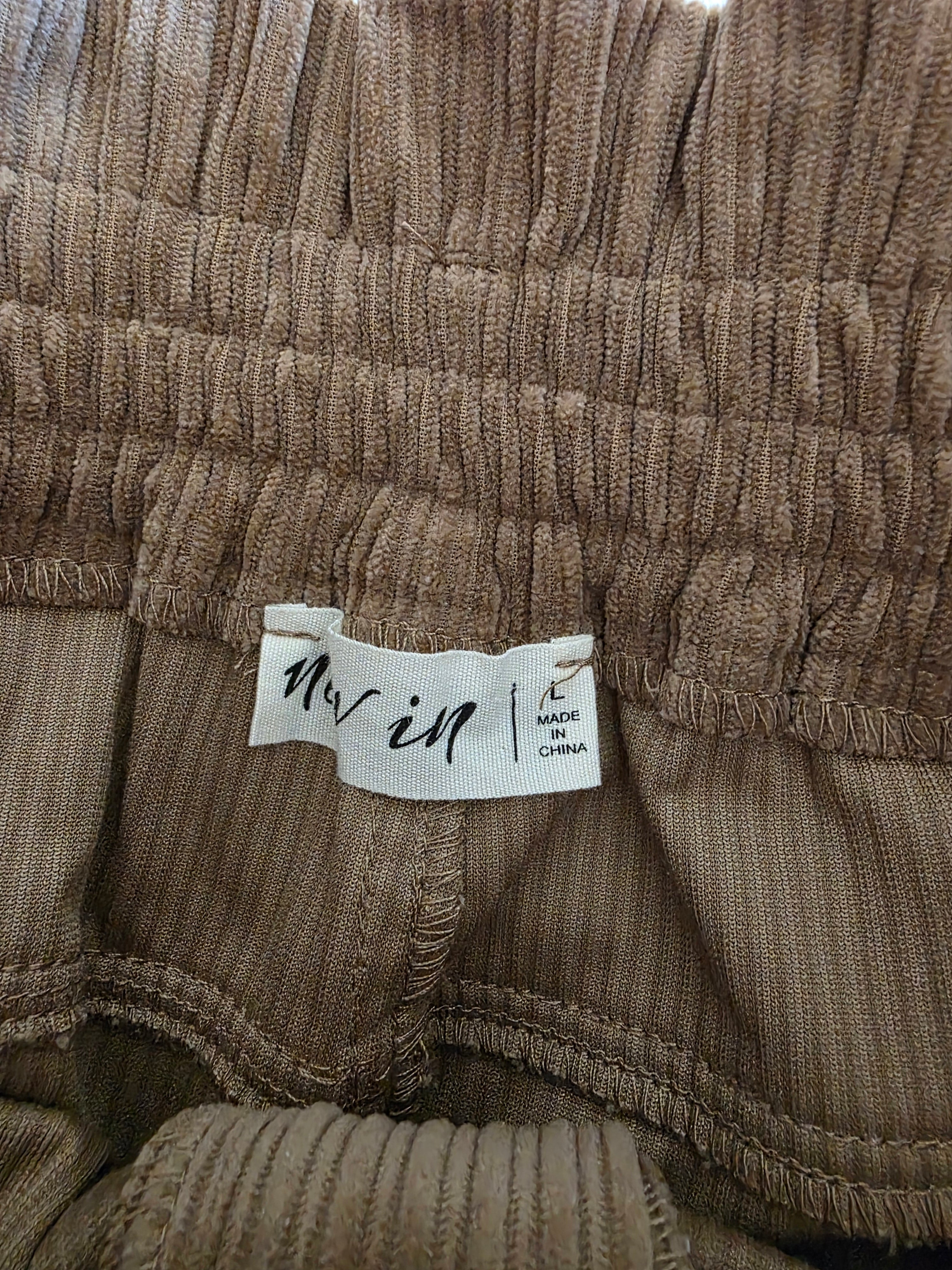 Brown Corduroy Straight Pants (L)