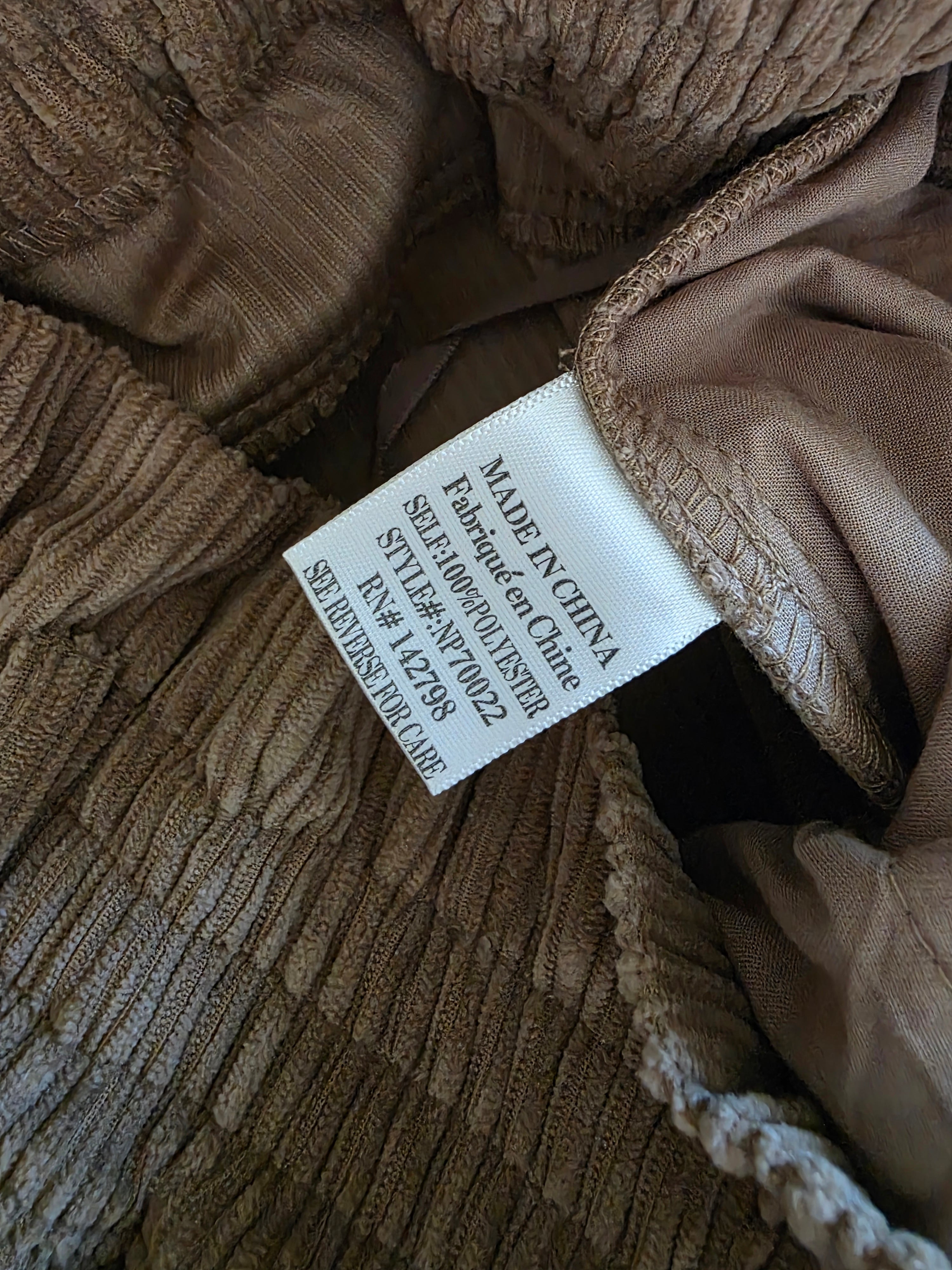 Brown Corduroy Straight Pants (L)