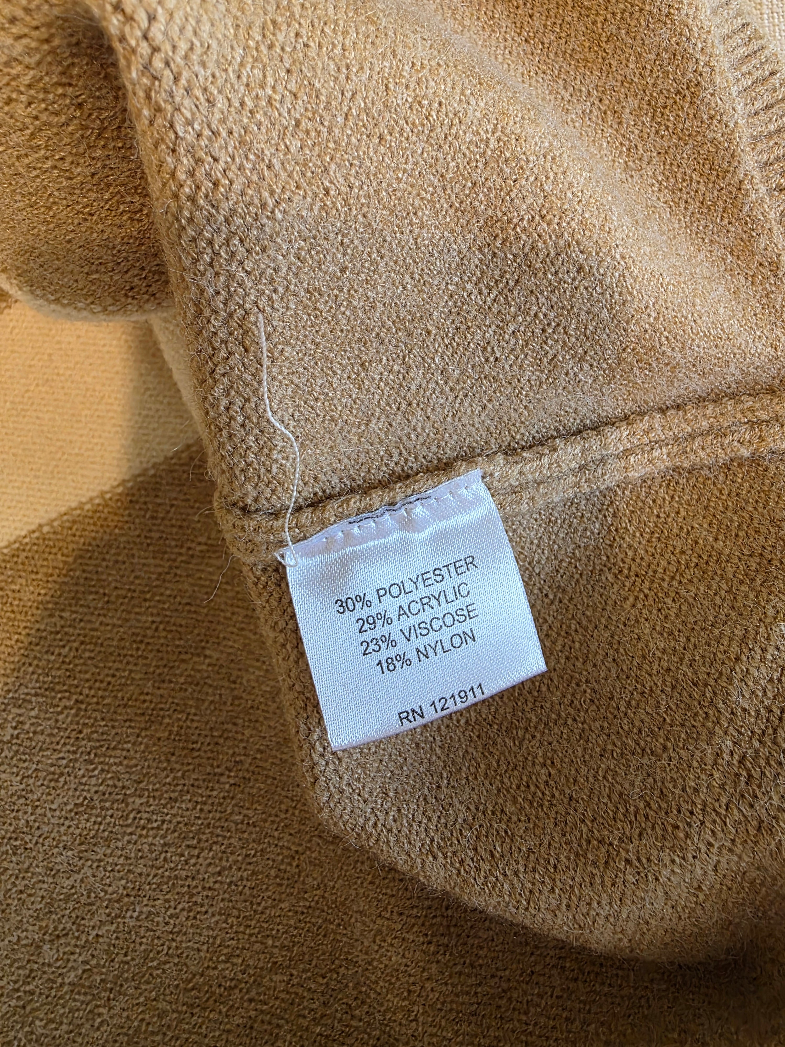 Neutral Striped V Neck Sweater (S)