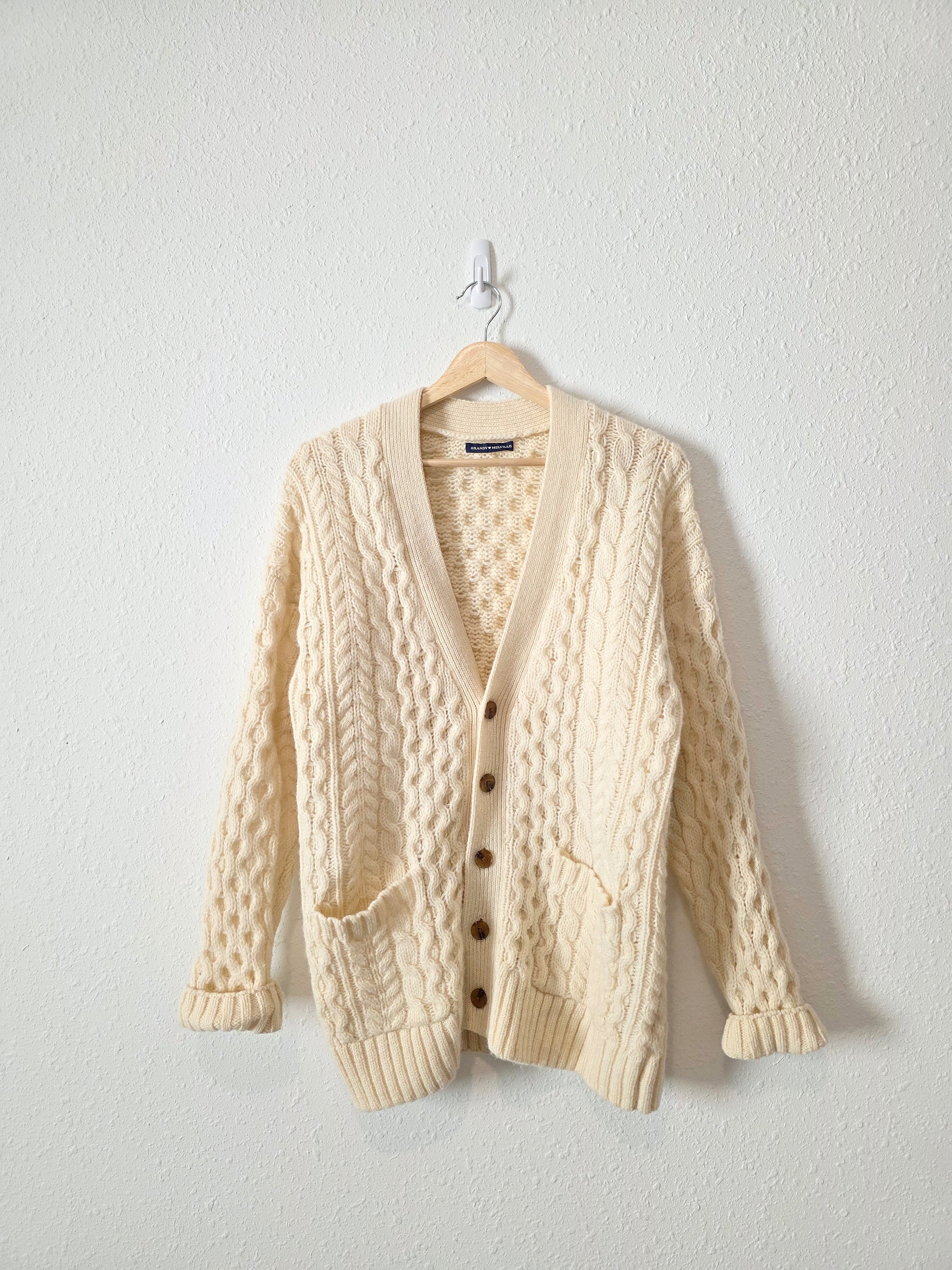 Brandy Melville Cable Knit Wool Cardigan (S/M)