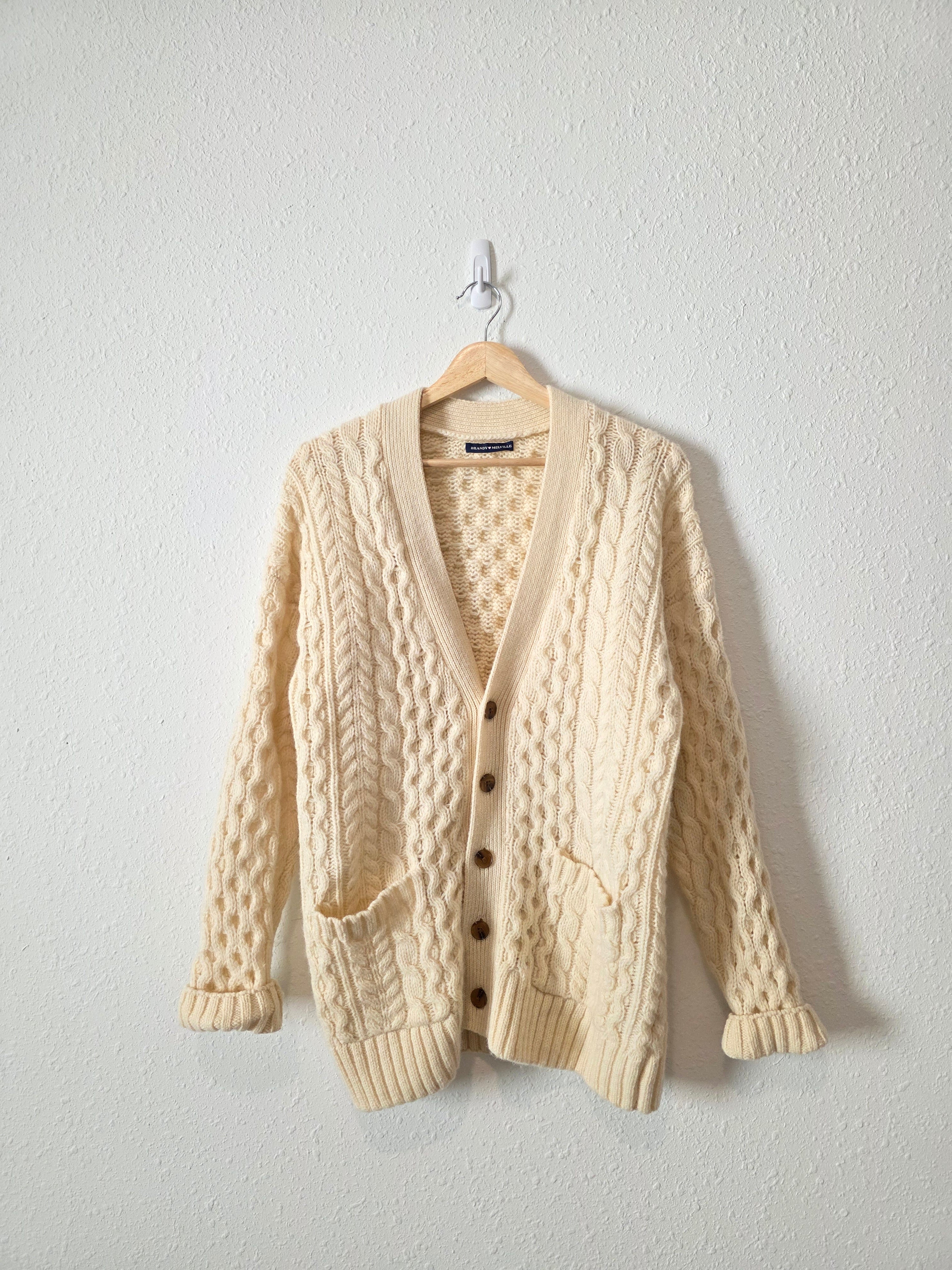 Brandy Melville Cable Knit Wool Cardigan (S/M)