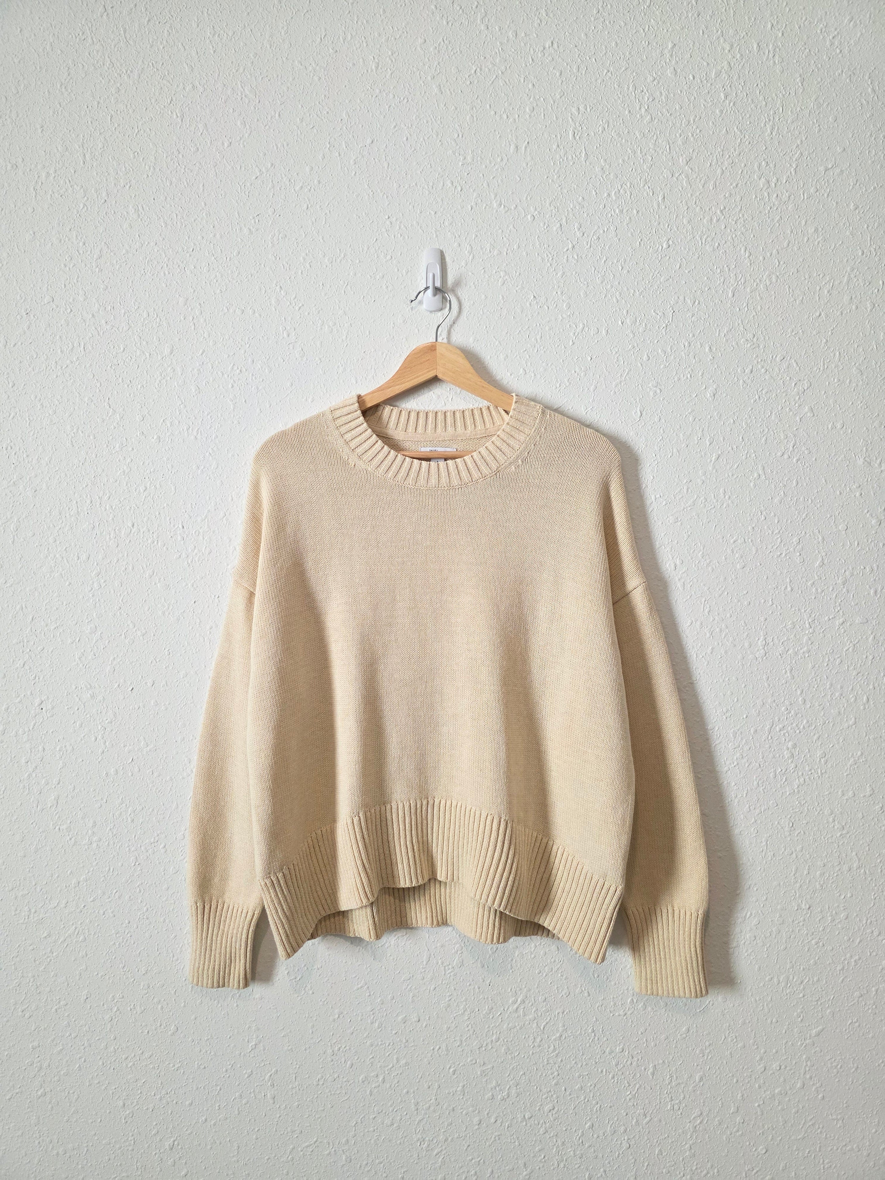 NEW Cream Ribbed Cotton Sweater (S)