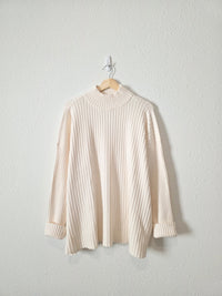 NEW Loft Ribbed Mockneck Sweater (XL)