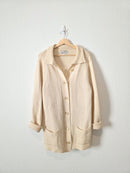 Vintage Cream Wool Cardigan Sweater (S)