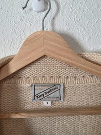 Vintage Cream Wool Cardigan Sweater (S)