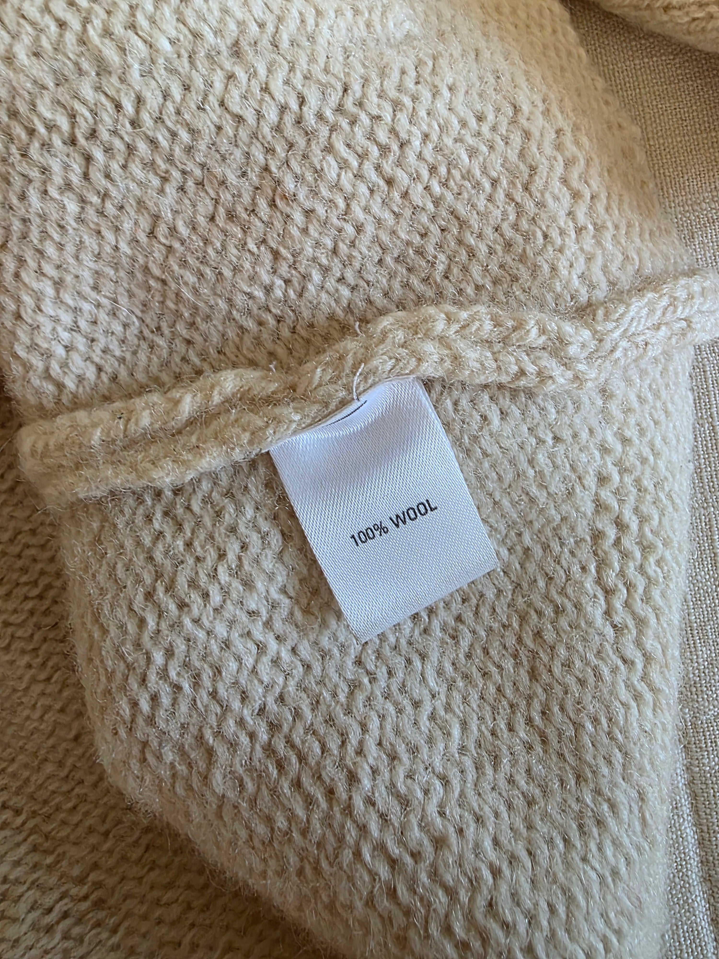 Vintage Cream Wool Cardigan Sweater (S)