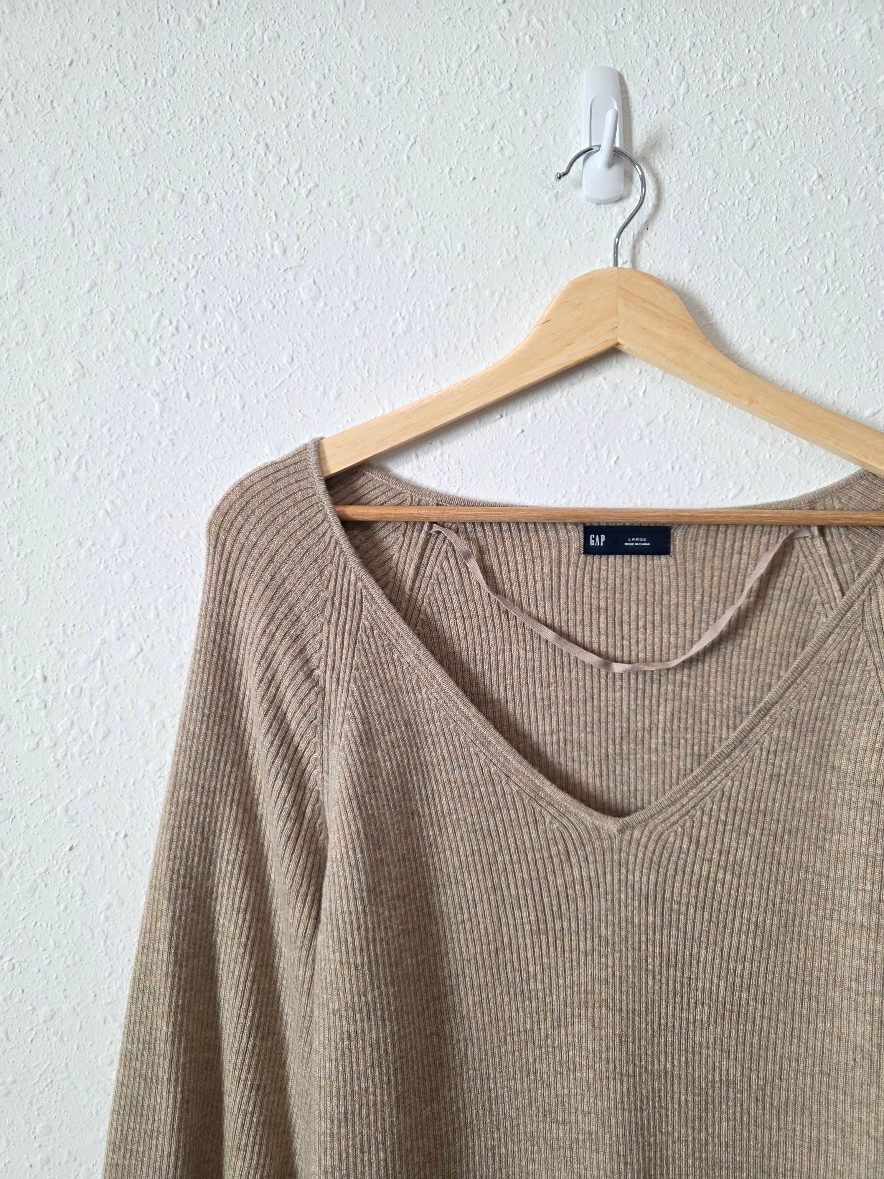 Gap Puff Sleeve Ribbed Sweater (L)