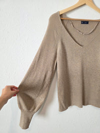 Gap Puff Sleeve Ribbed Sweater (L)