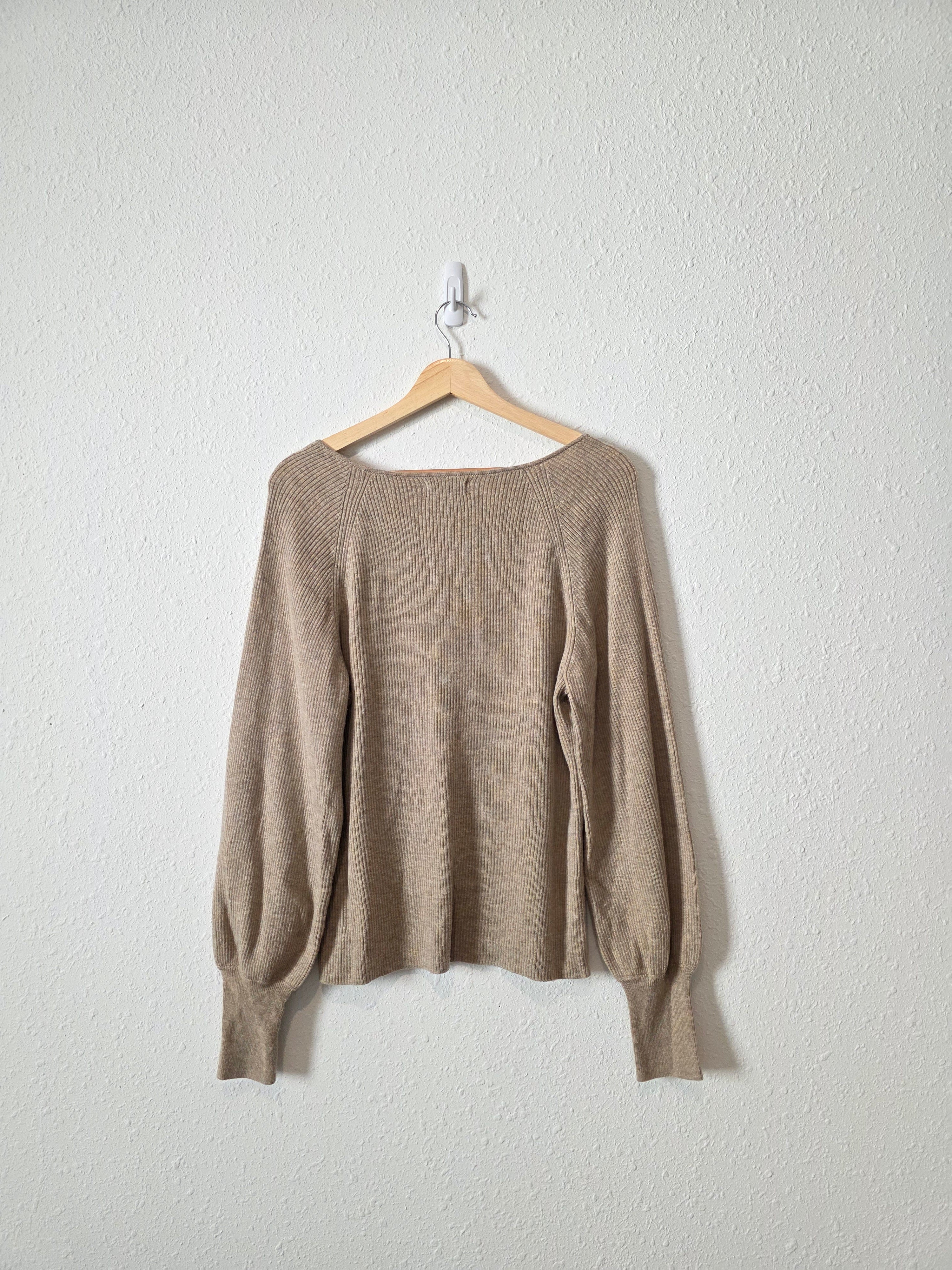 Gap Puff Sleeve Ribbed Sweater (L)
