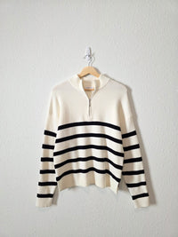 Aemi + Co Striped Quarter Zip (M)