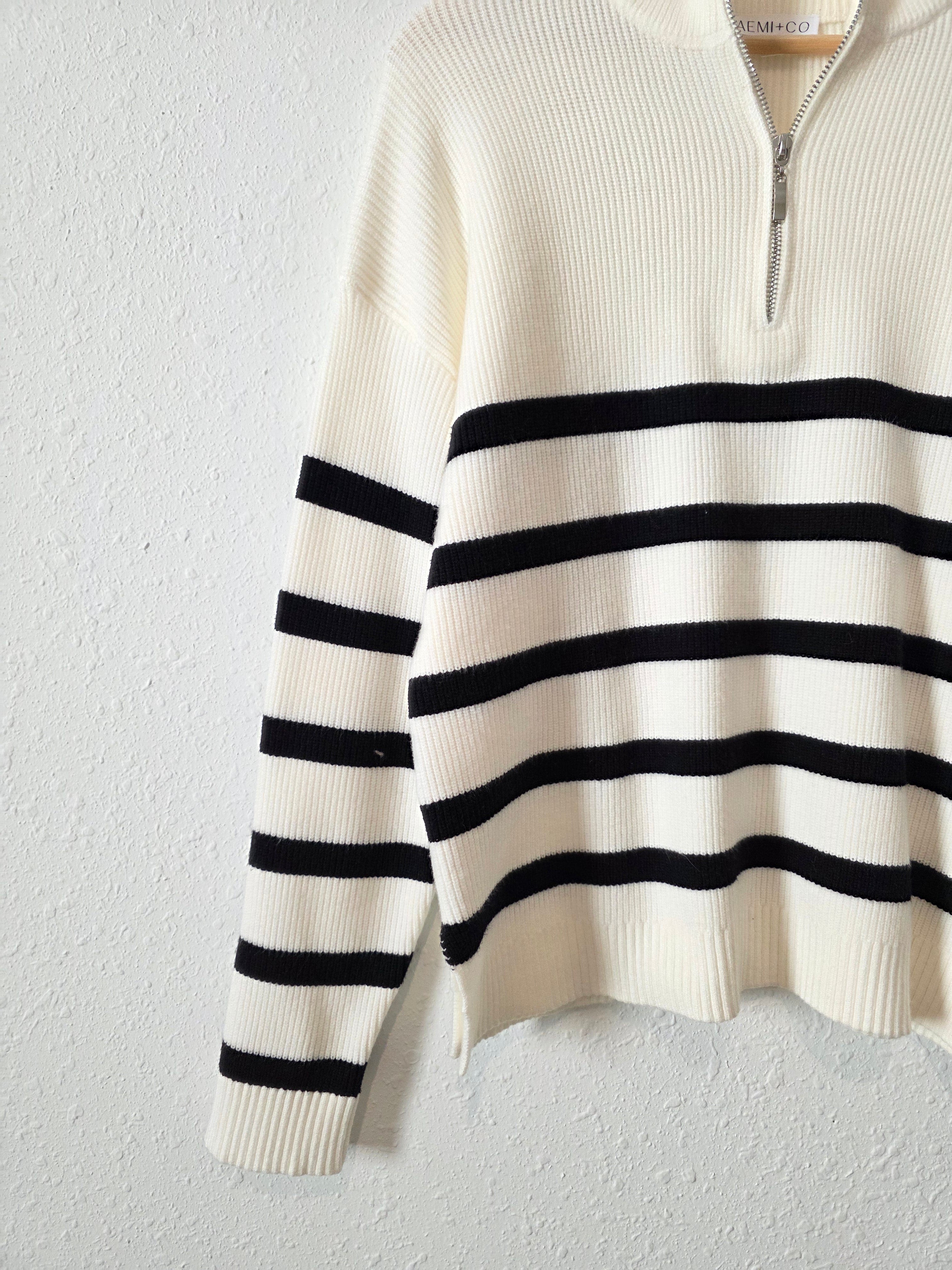 Aemi + Co Striped Quarter Zip (M)