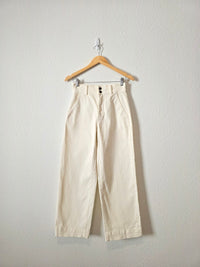 Everlane Ecru Cotton Wide Leg Pants (2)