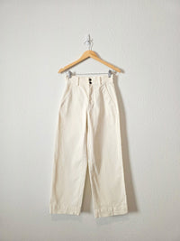 Everlane Ecru Cotton Wide Leg Pants (2)