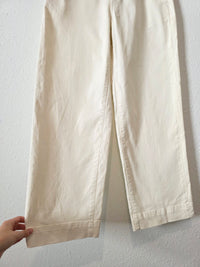 Everlane Ecru Cotton Wide Leg Pants (2)