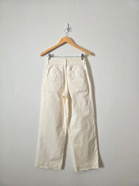 Everlane Ecru Cotton Wide Leg Pants (2)