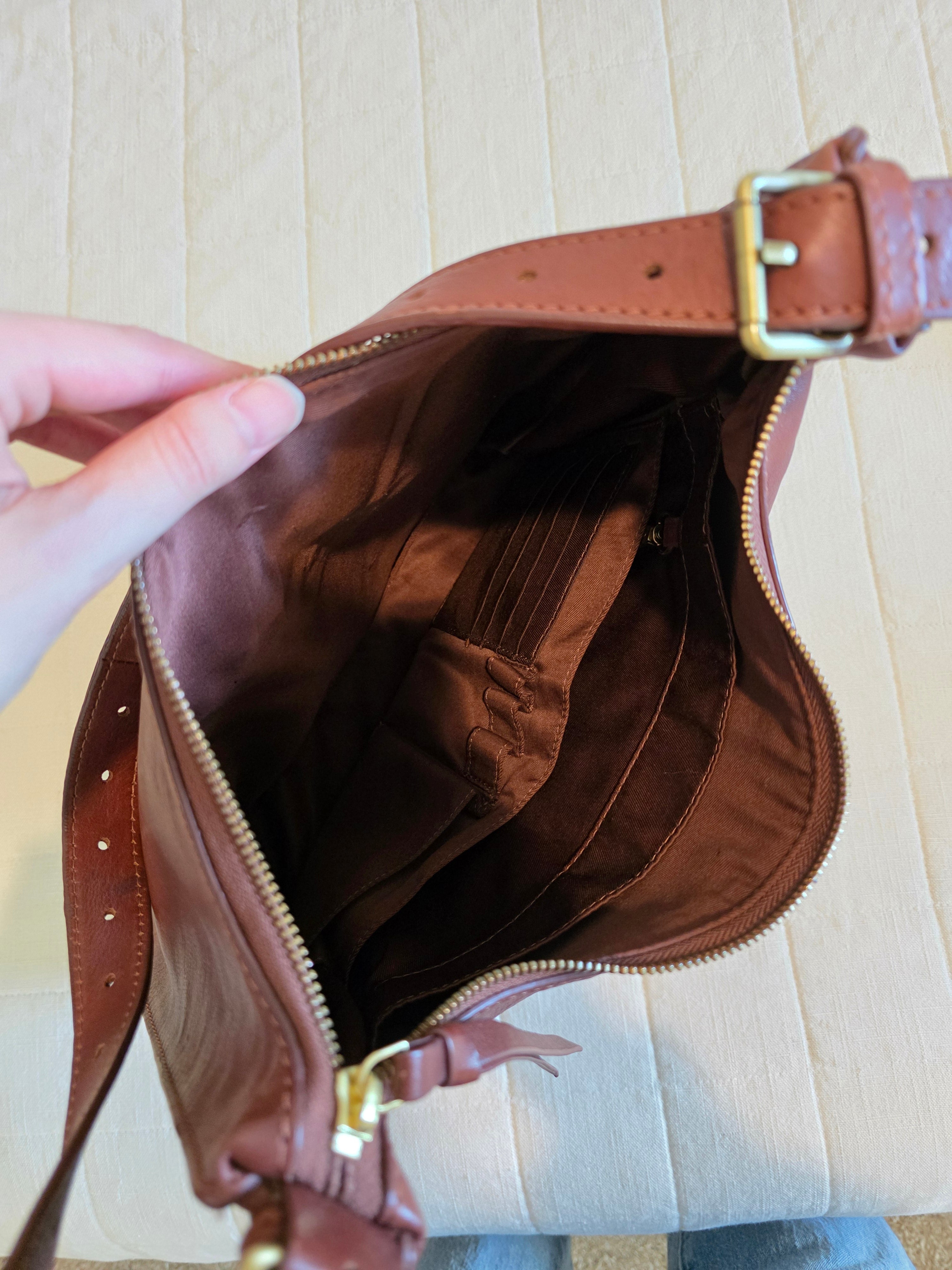 C&C Cognac Leather Shoulder Bag