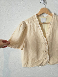 Reformation Linen Ruffle Top (M)