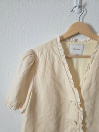 Reformation Linen Ruffle Top (M)