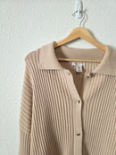 Ribbed Knit Button Up Sweater (XL)