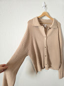 Ribbed Knit Button Up Sweater (XL)