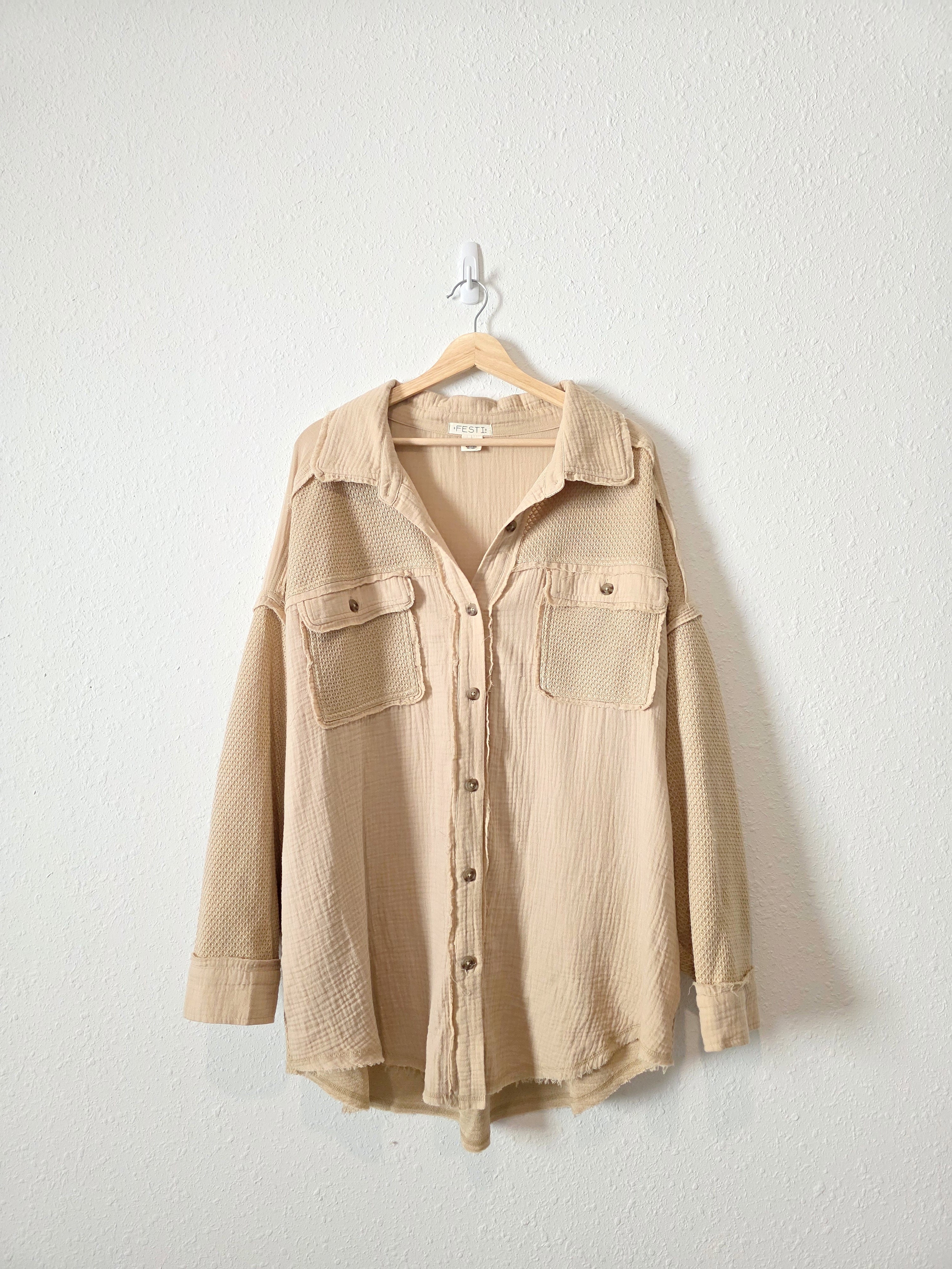 Oversized Gauze Button Up (3X)