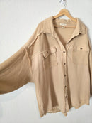 Oversized Gauze Button Up (3X)