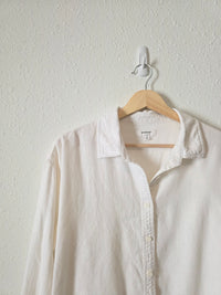 Linen Blend Crop Button Up (S)