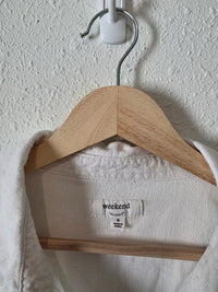Linen Blend Crop Button Up (S)