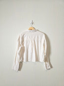 Linen Blend Crop Button Up (S)
