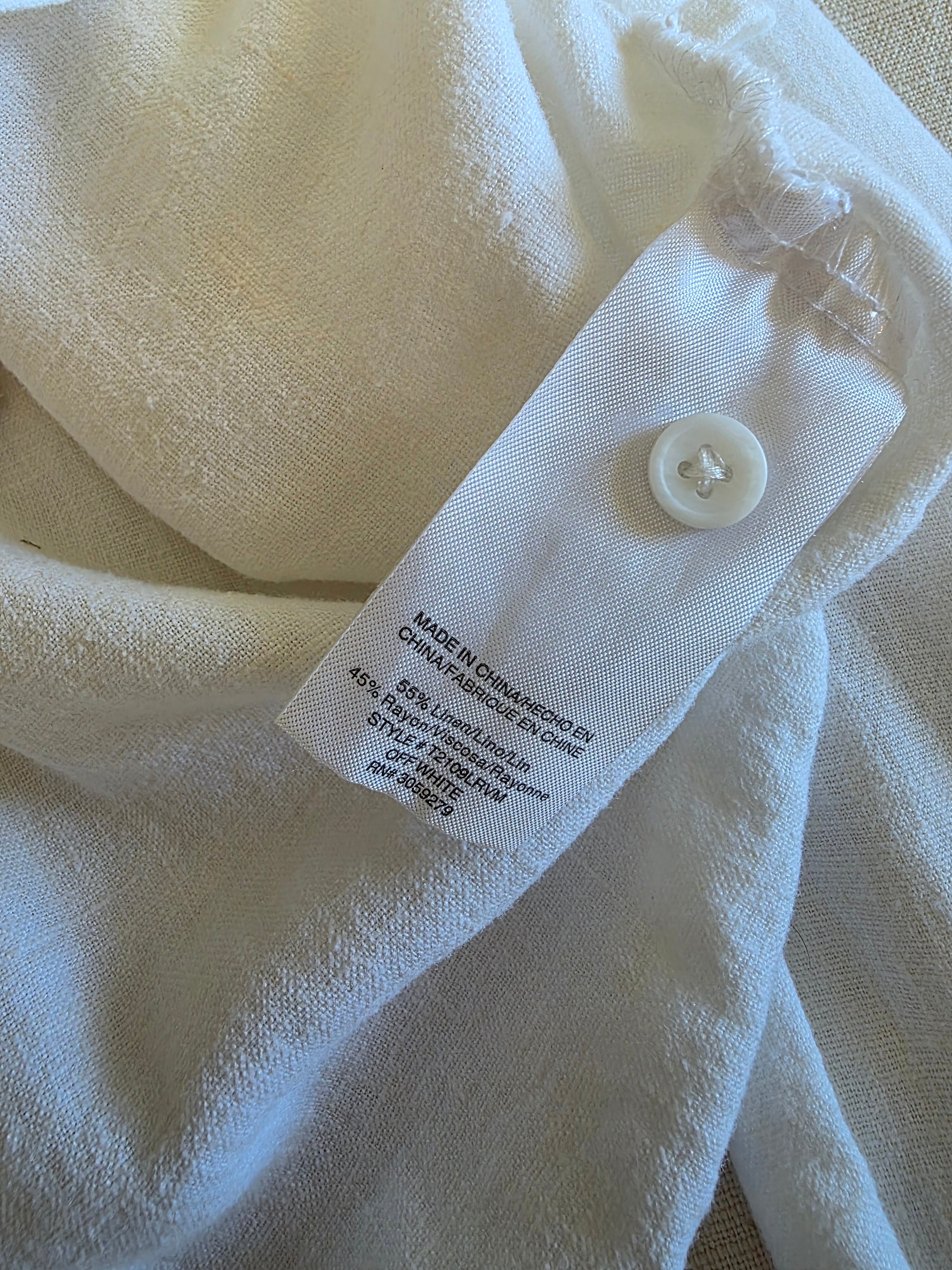 Linen Blend Crop Button Up (S)
