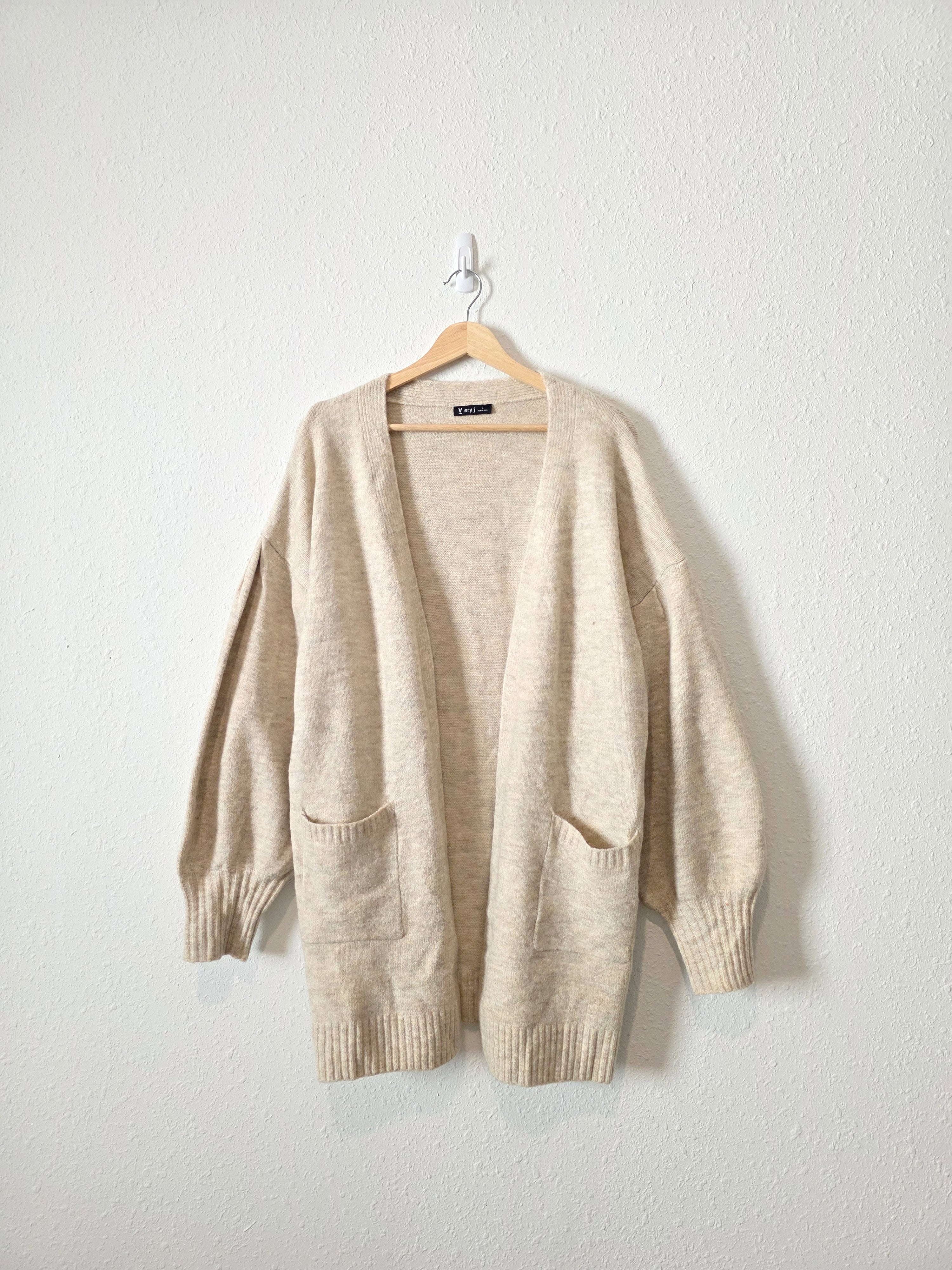 Very J Balloon Sleeve Cardigan (L)