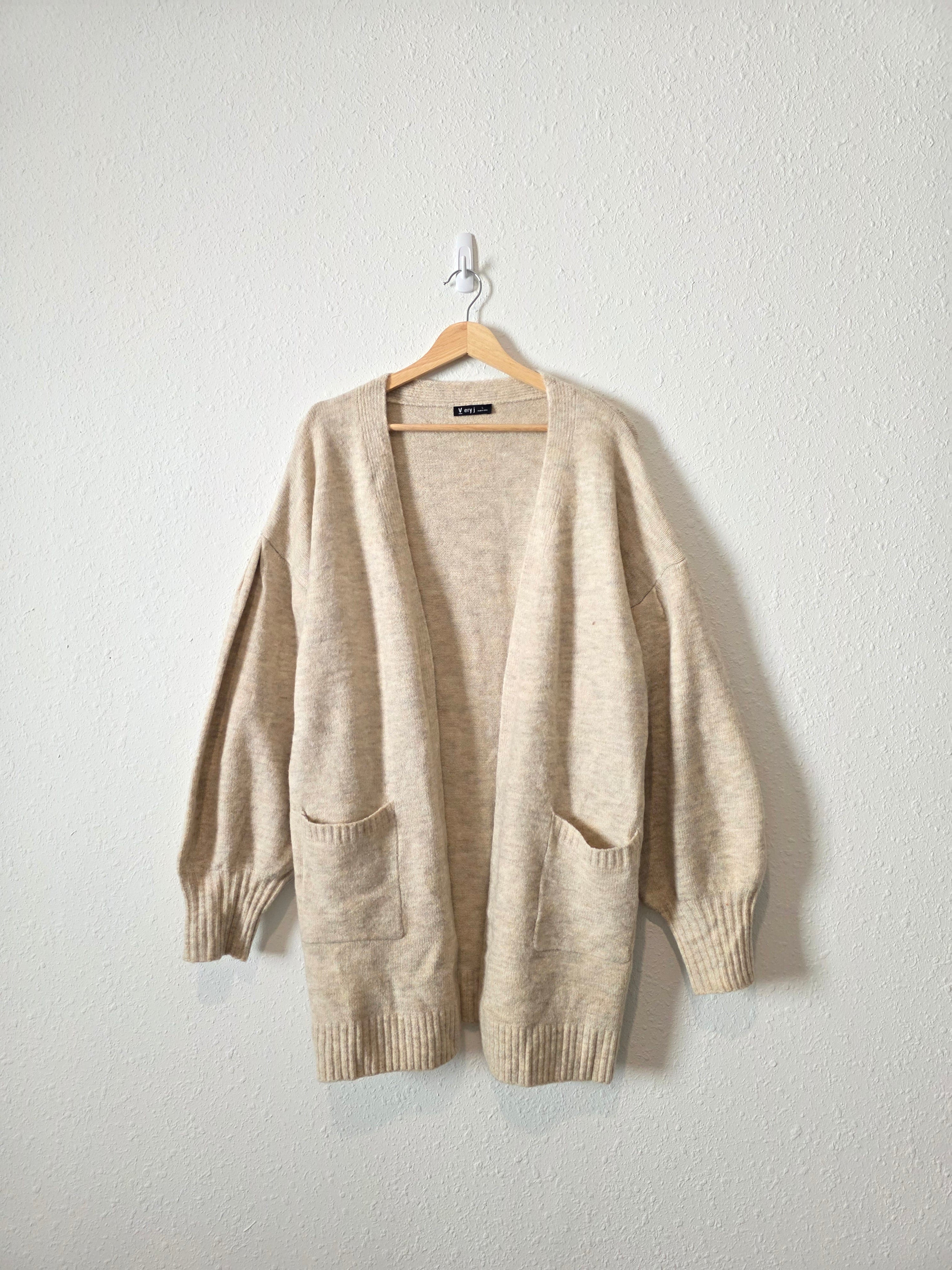 Very J Balloon Sleeve Cardigan (L)