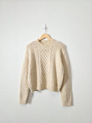 Oatmeal Cable Knit Sweater (M)