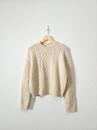 Oatmeal Cable Knit Sweater (M)