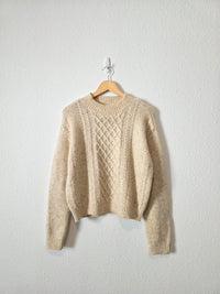 Oatmeal Cable Knit Sweater (M)