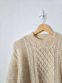 Oatmeal Cable Knit Sweater (M)