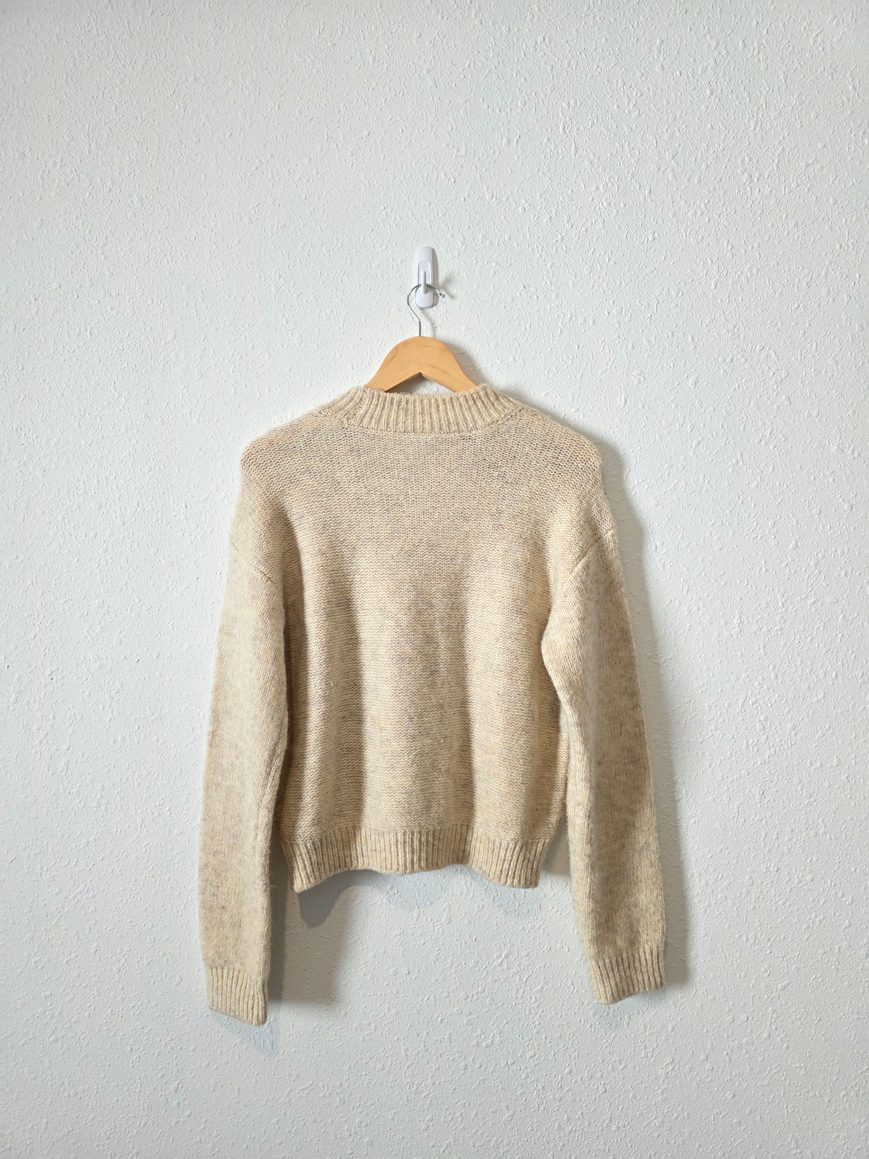 Oatmeal Cable Knit Sweater (M)