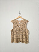 Vintage Floral Crochet Top (M)