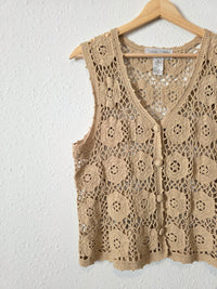 Vintage Floral Crochet Top (M)