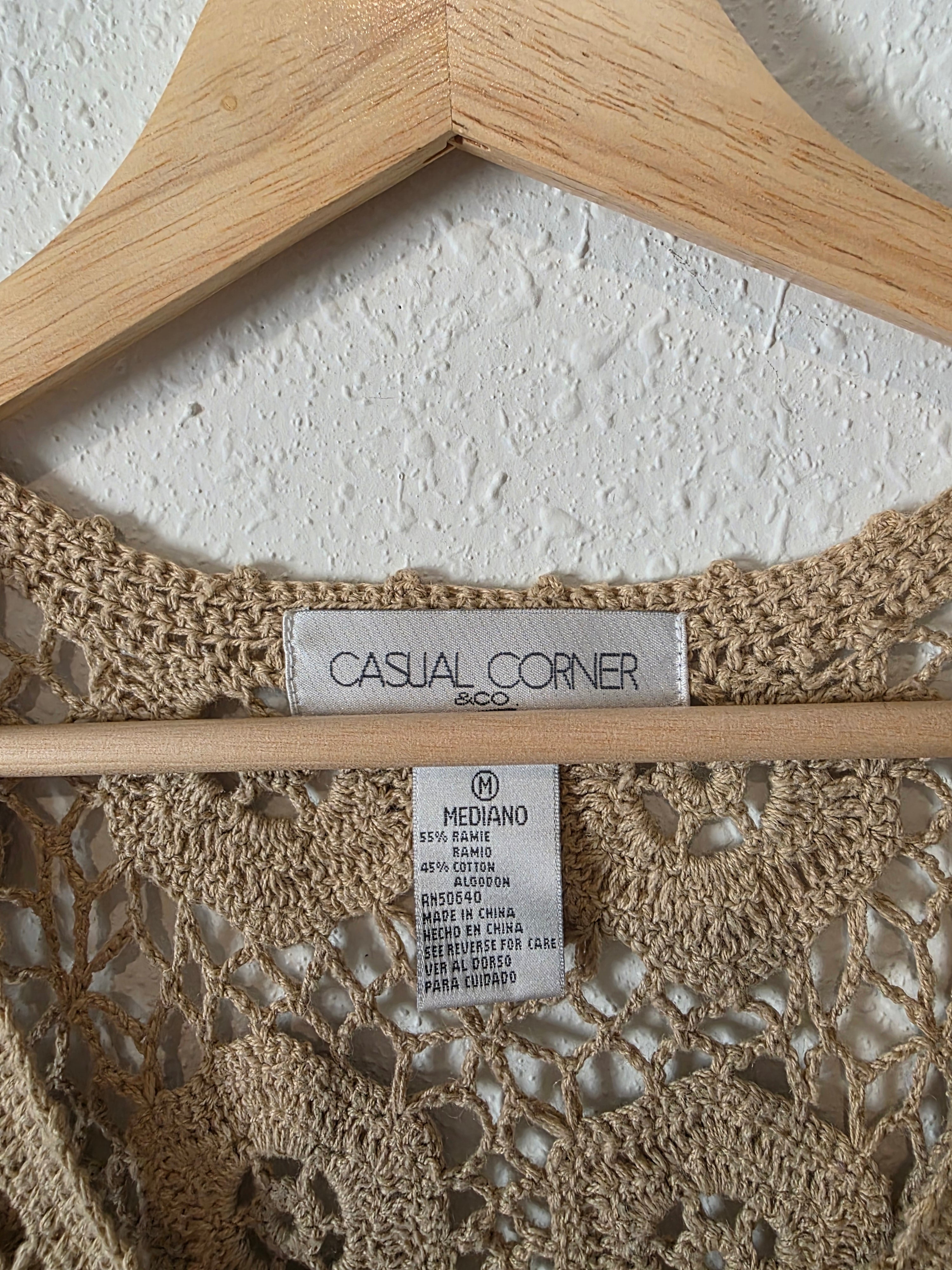 Vintage Floral Crochet Top (M)