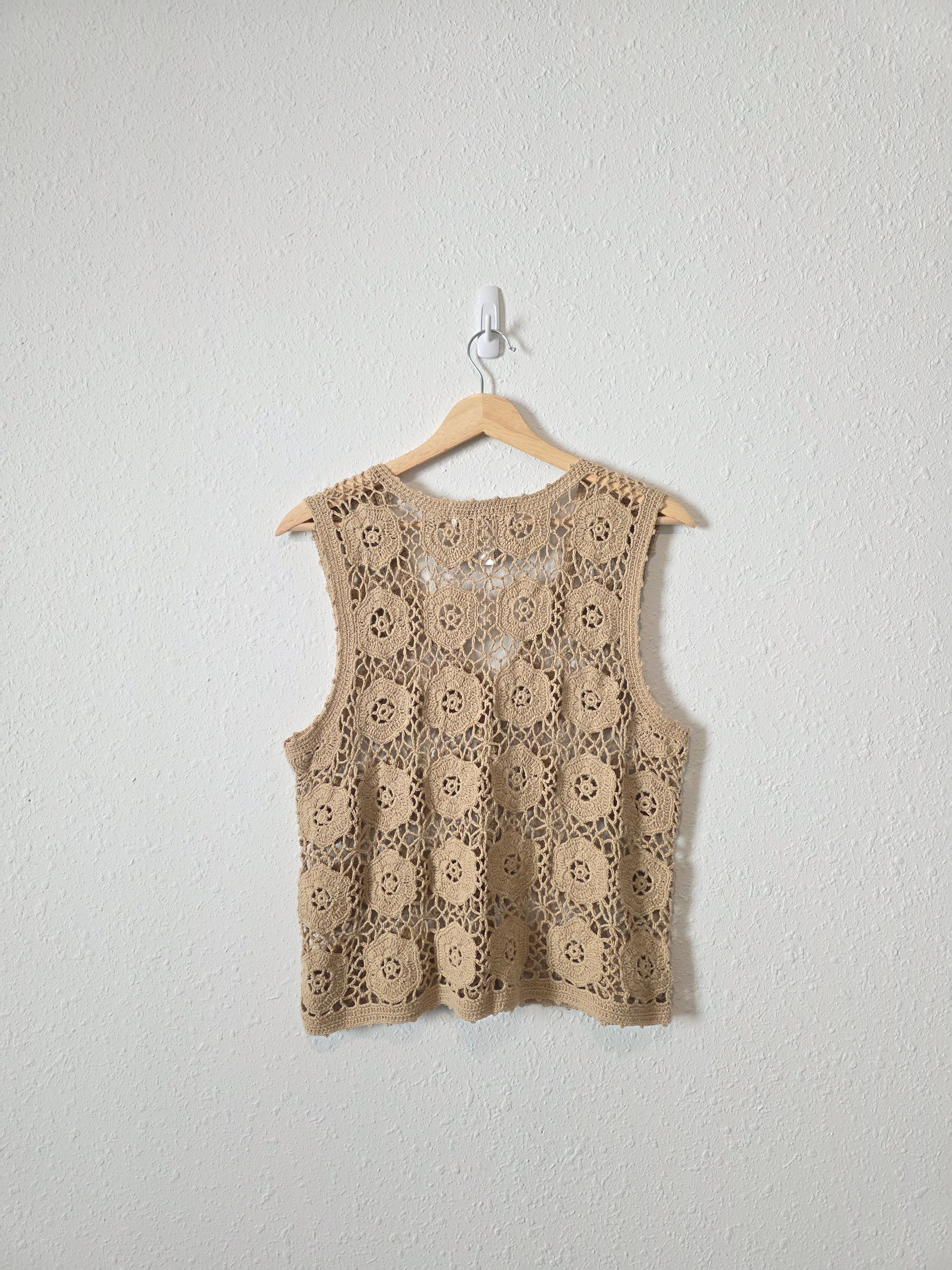 Vintage Floral Crochet Top (M)
