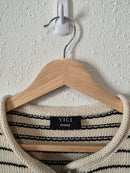 Vici Striped Button Up Knit Top (M)